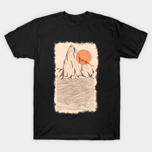 Orange sun cliffs T-Shirt